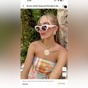 12th Tribe Rivers Gold Textured Pendant Necklace